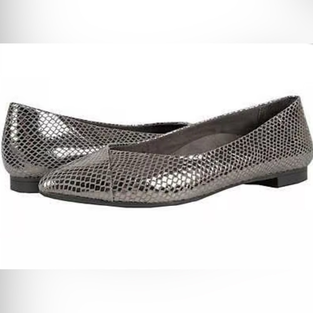 NWOB Vionic Gem Gunmetal Snake Caballo Ballet Flats